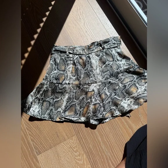 Zara Black and Brown Snake Print Mini Skirt - Picture 7 of 9
